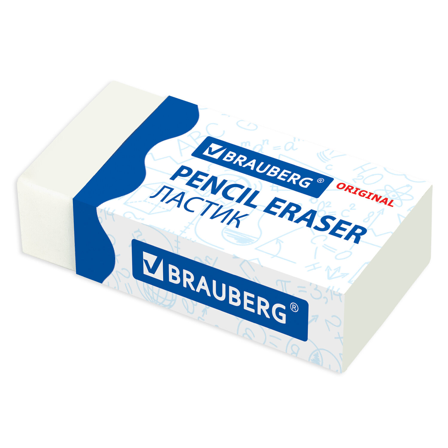 

Ластик Brauberg Original, 38х20х10 мм, белый, прямоугольный 228073, 40 шт