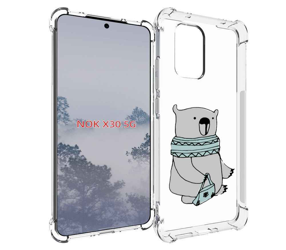 

Чехол MyPads Модный медведь для Nokia X30 5G, Tocco