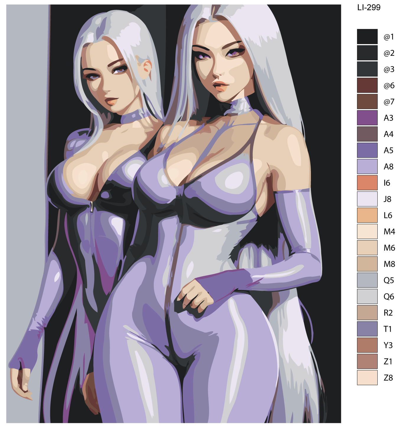 

Картина по номерам, Живопись по номерам, 100 x 125, LI-299, девочки нинзя