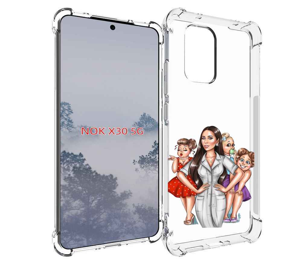 

Чехол MyPads Милые-дамы женский для Nokia X30 5G, Tocco