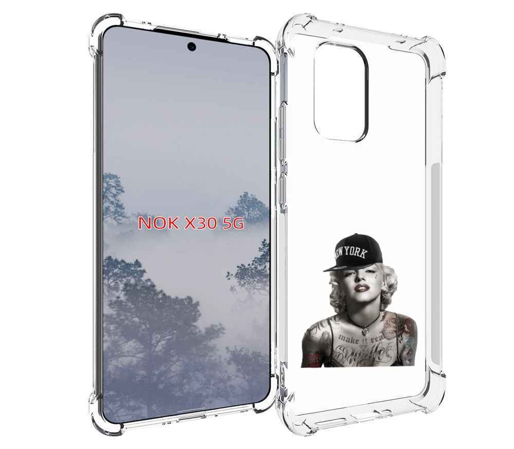 

Чехол MyPads Мерлин Монро с тату женский для Nokia X30 5G, Tocco