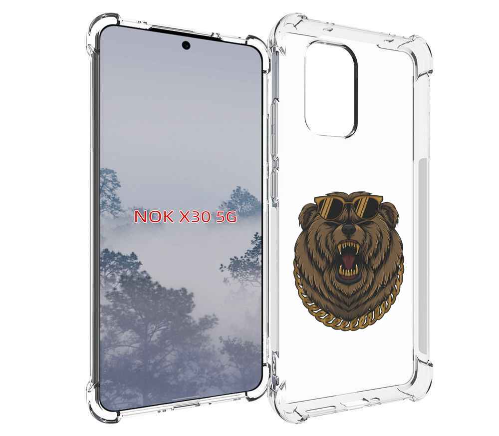 

Чехол MyPads Медведь-в-очках-2 для Nokia X30 5G, Tocco