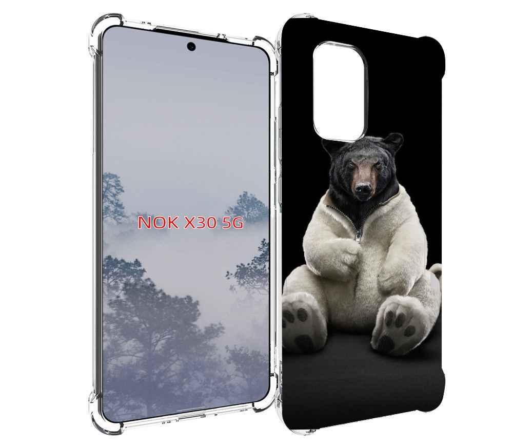 

Чехол MyPads Медведь-бурый-белый для Nokia X30 5G, Tocco