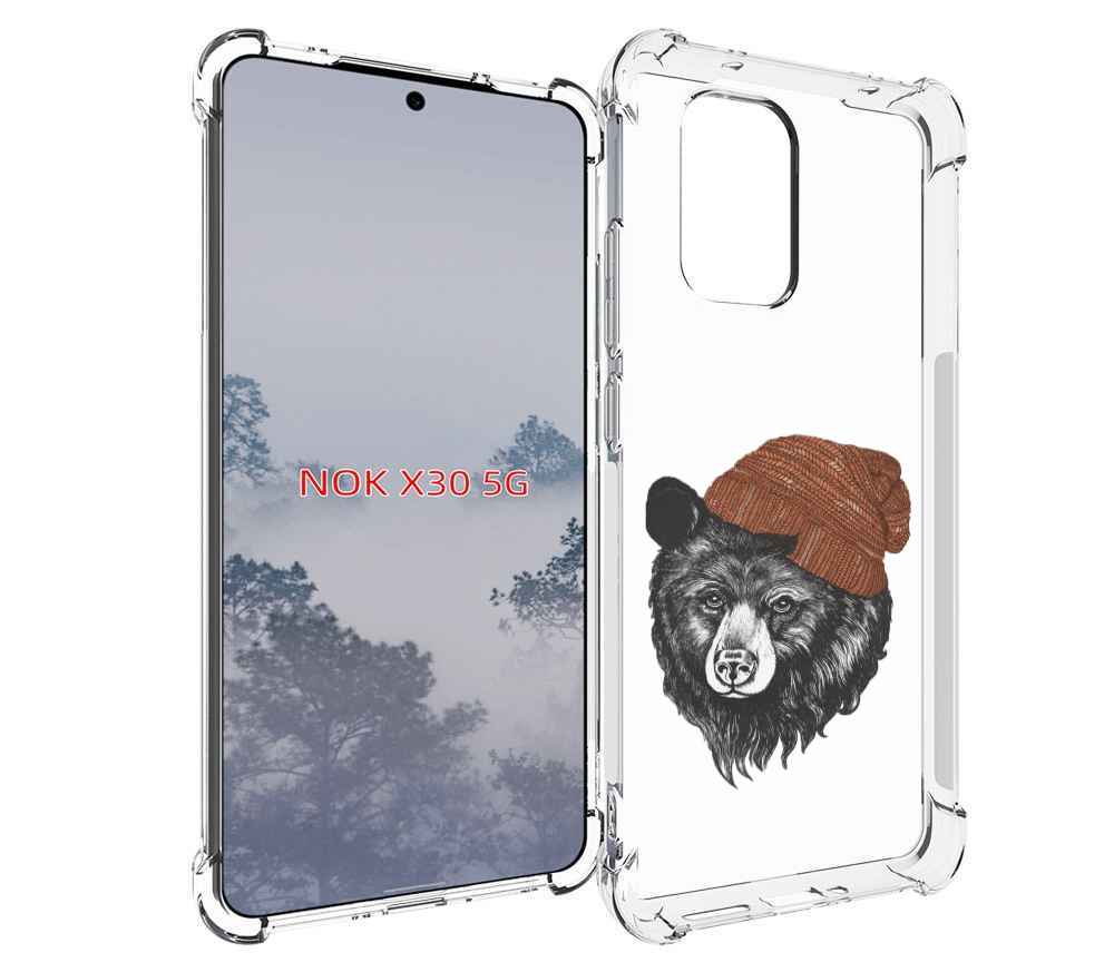 

Чехол MyPads Медведь в шапке 2 для Nokia X30 5G, Tocco