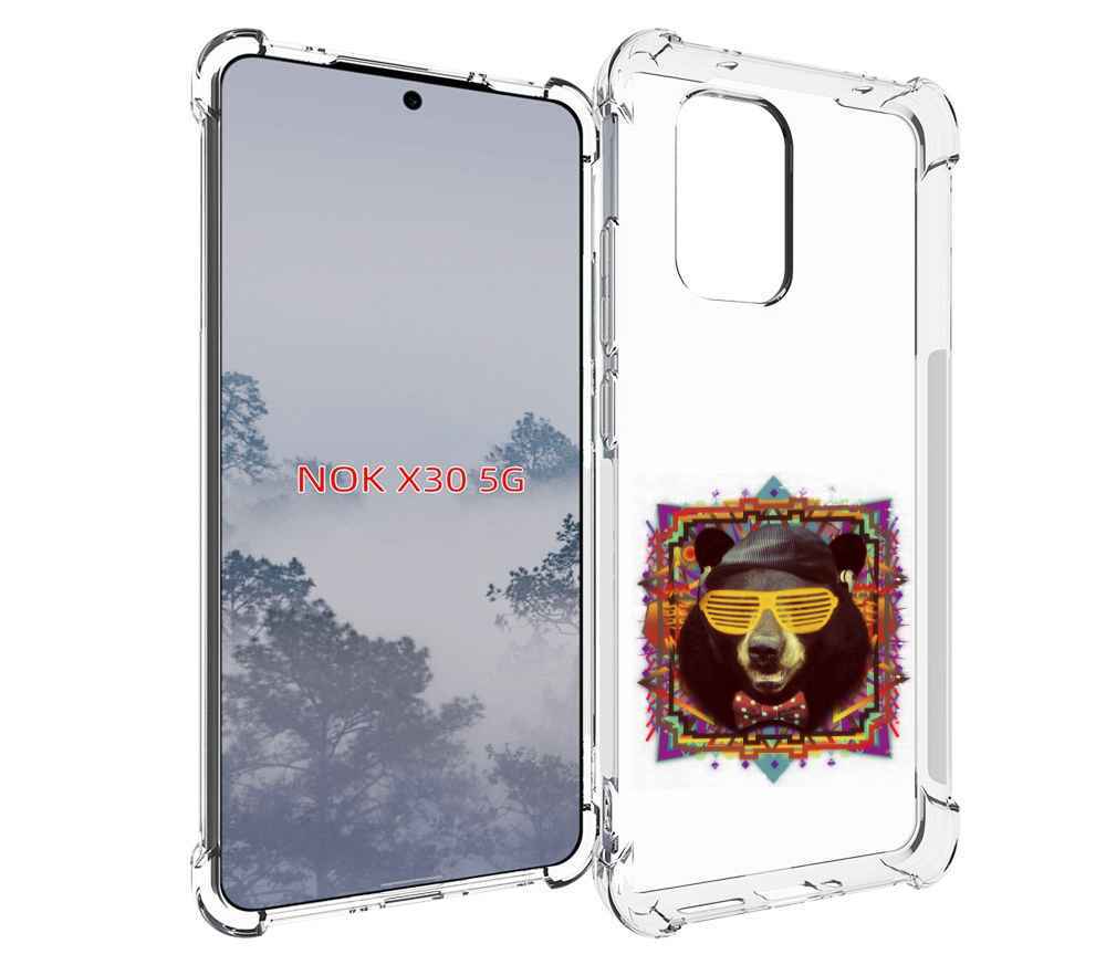 

Чехол MyPads Медведь в очках для Nokia X30 5G, Tocco