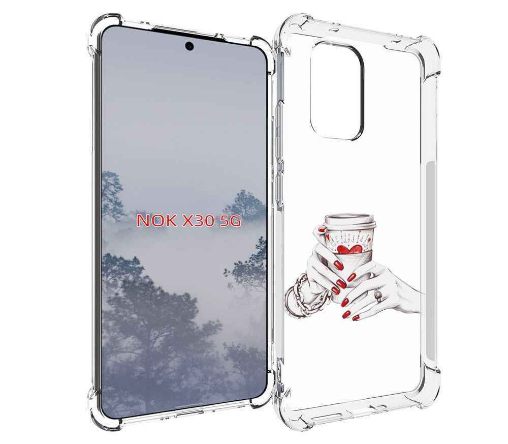 

Чехол MyPads Любовный-стакан для Nokia X30 5G, Tocco