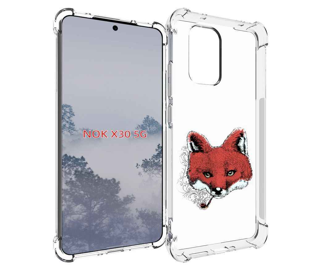 

Чехол MyPads Лис с трубкой для Nokia X30 5G, Tocco