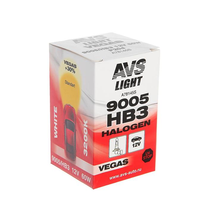 фото Лампа автомобильная avs vegas, hb3/9005,12 в, 60 вт