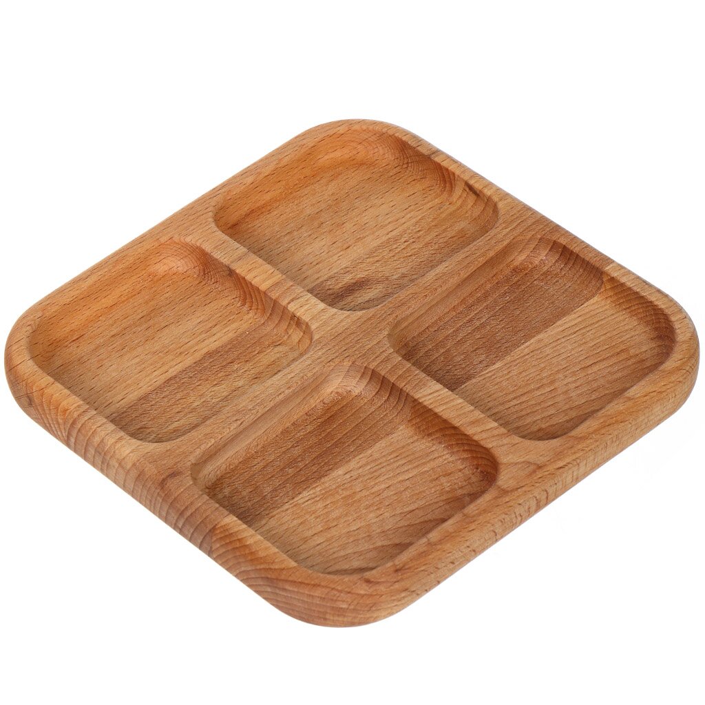 

Менажница дерево, 20x20x2 см, 4 секции, 2К-033wd, Коричневый