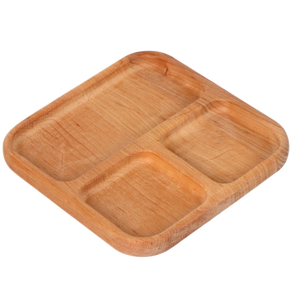 

Менажница дерево, 20x20x2 см, 3 секции, 2К-035wd, Бежевый