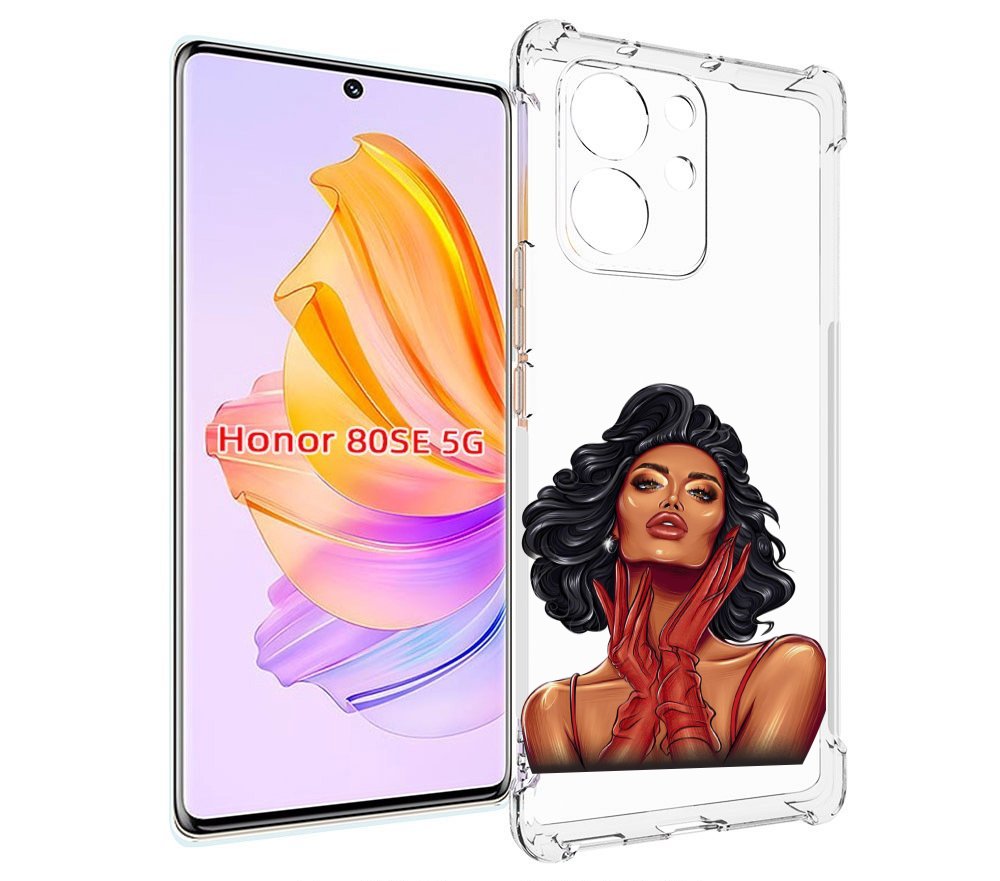 

Чехол MyPads мулатка-в-перчатках женский для Honor 80 SE, Прозрачный, Tocco