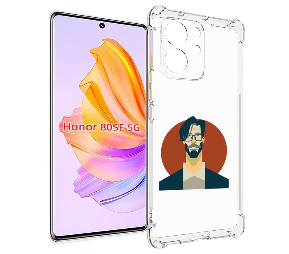 

Чехол MyPads мужичек-в-очках для Honor 80 SE, Прозрачный, Tocco