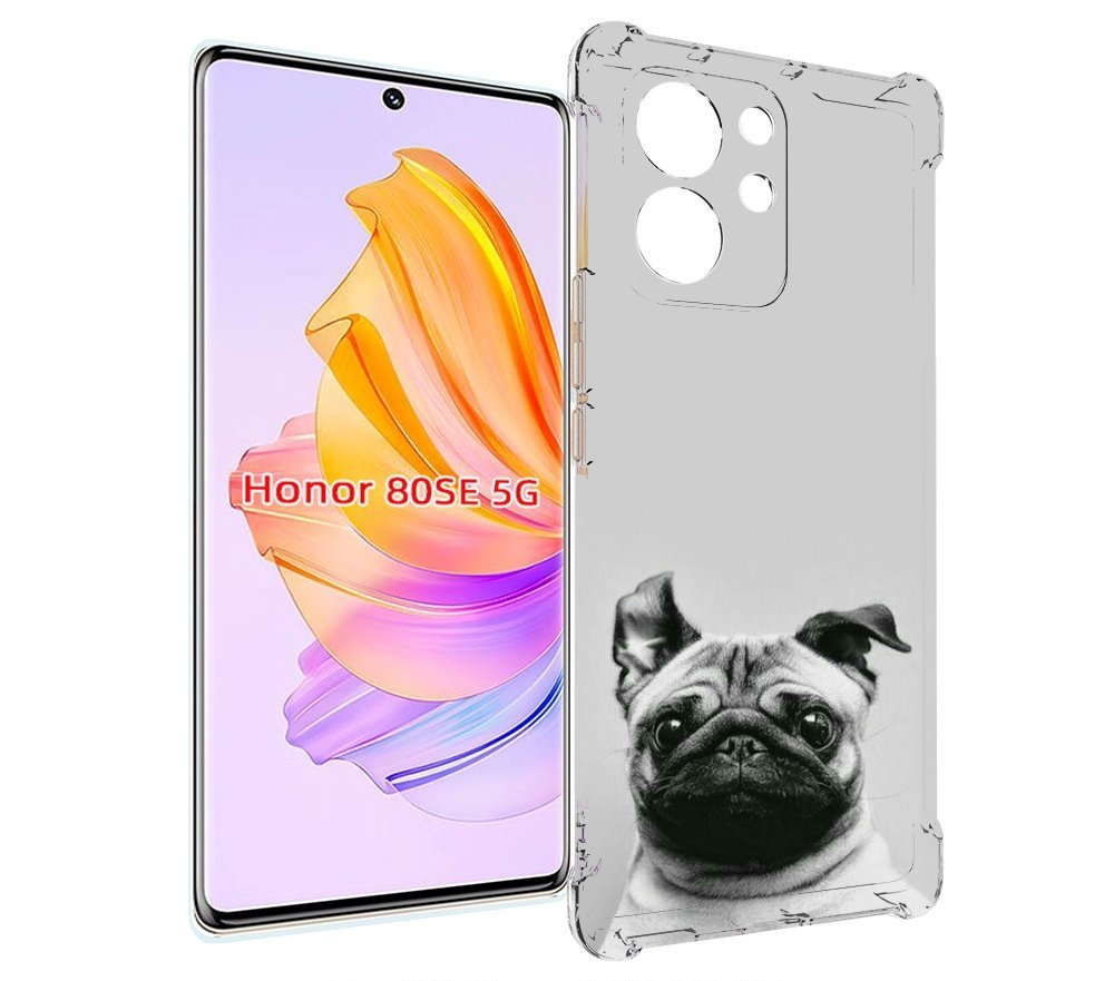

Чехол MyPads мопс для Honor 80 SE, Прозрачный, Tocco