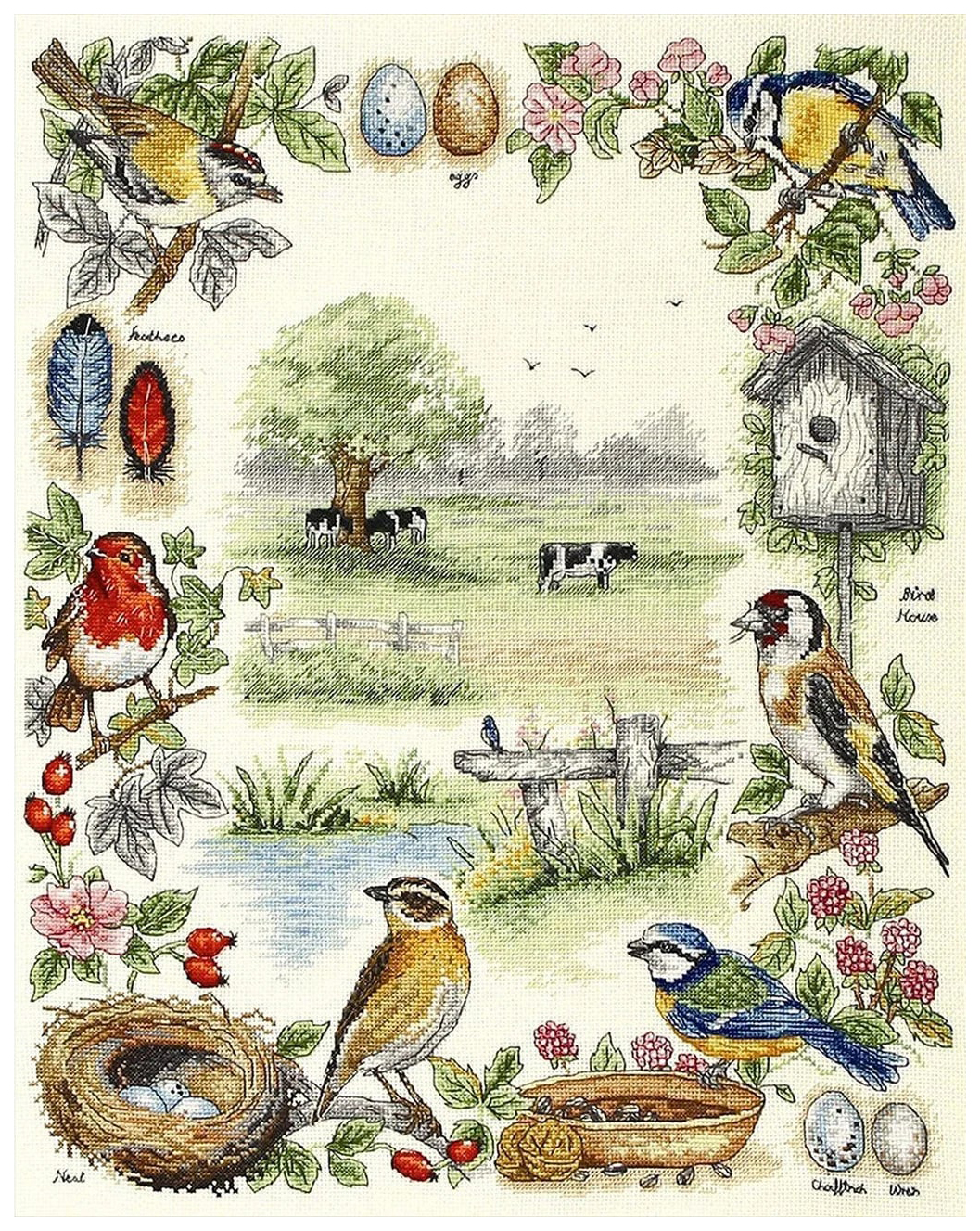 фото Набор для вышивания anchor psc52 birds sampler, 44x35см