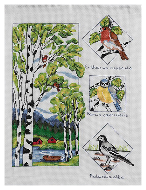 фото Набор для вышивания anchor 9240000-02107 birch and birds, 35x45см