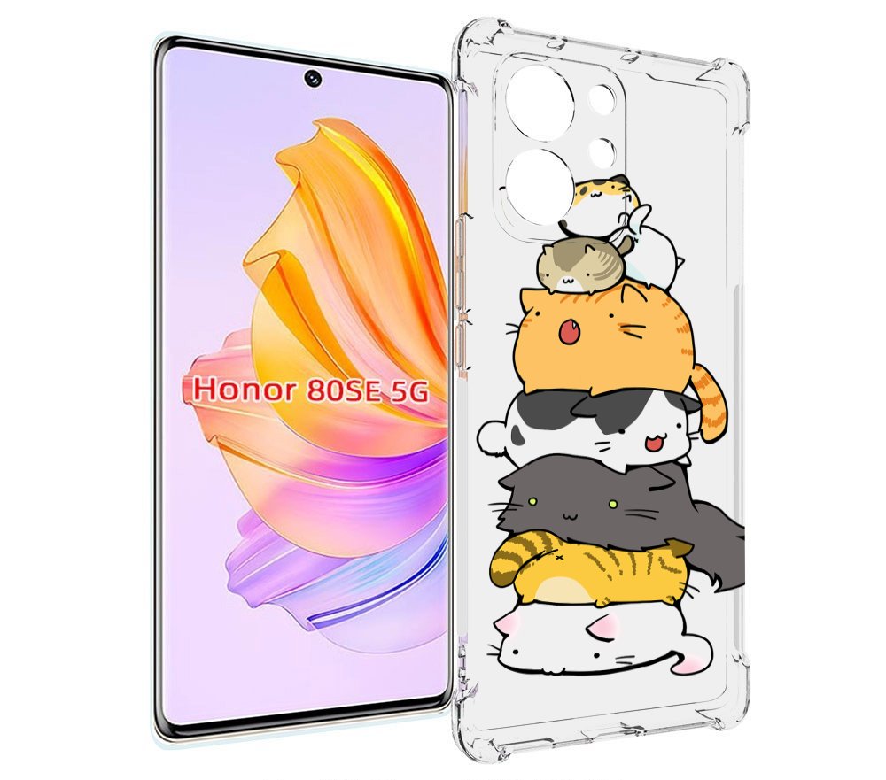 

Чехол MyPads много-маленьких-котиков для Honor 80 SE, Прозрачный, Tocco