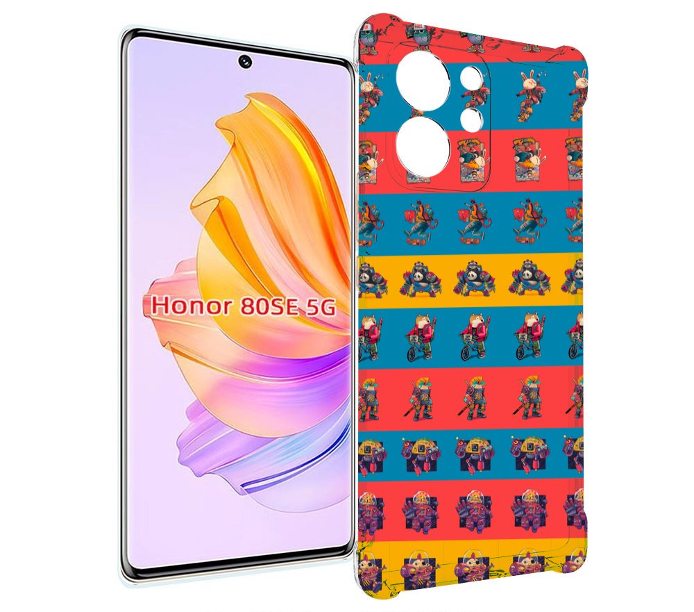 

Чехол MyPads много стикеров для Honor 80 SE, Прозрачный, Tocco