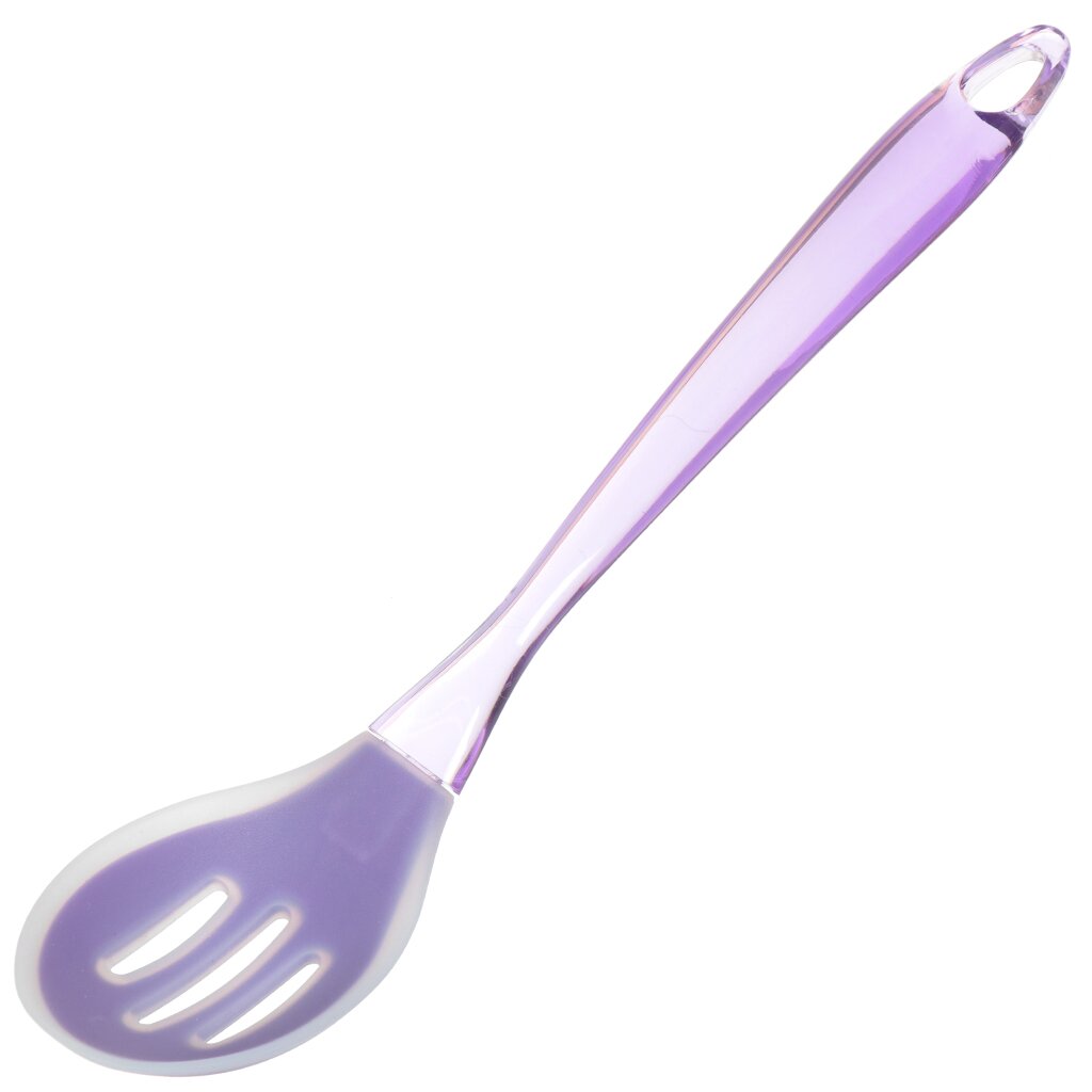 

Ложка поварская силикон, с прорезями, навеска, фиолетовая, Daniks, YW-KT129P-6, Фиолетовый