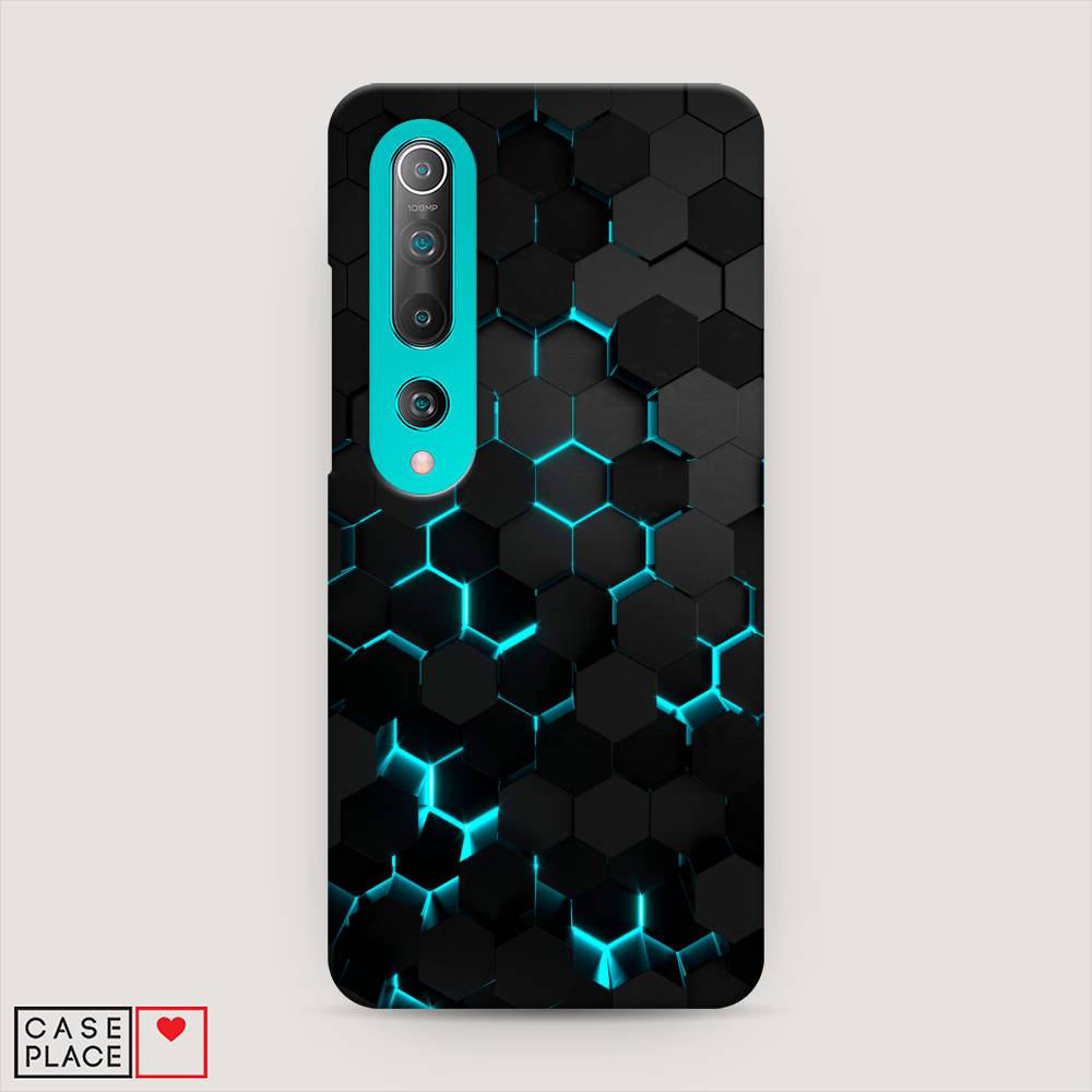 

Пластиковый чехол "Соты бирюзовые" на Xiaomi Mi 10, 37520-2