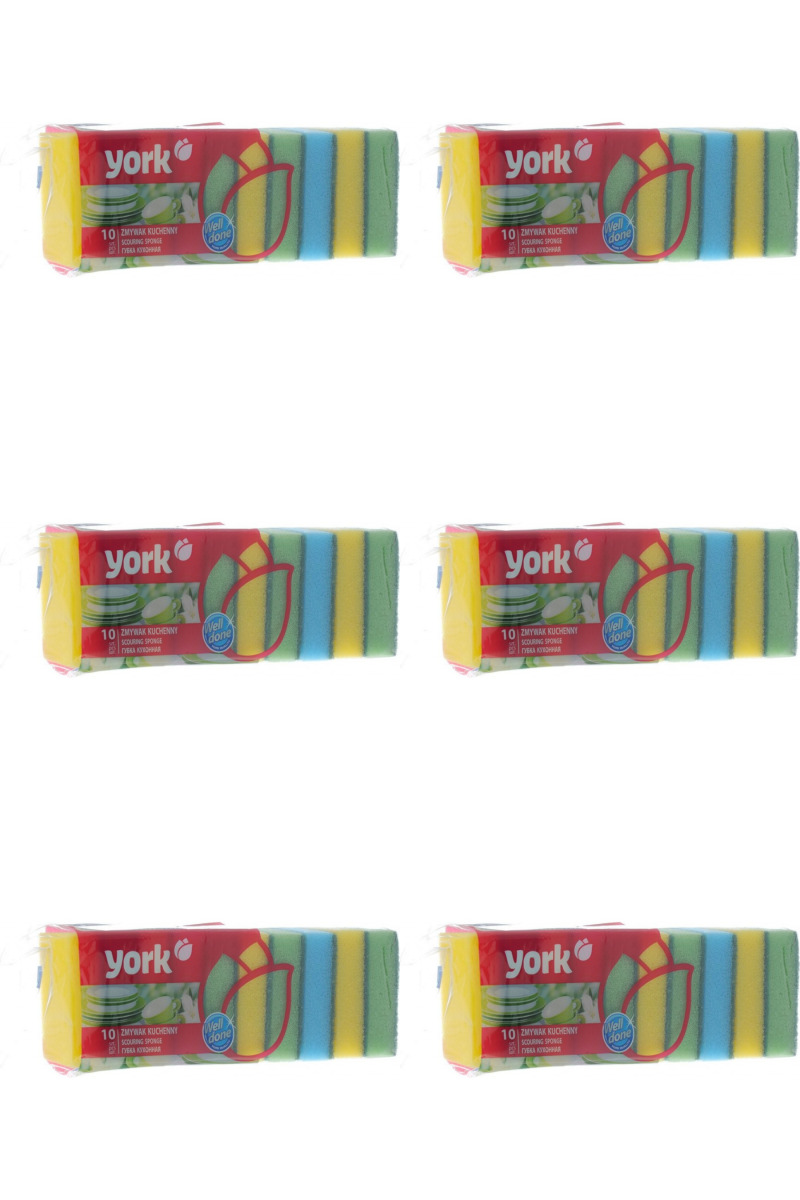 

York Губки для посуды York 10 шт 6 уп