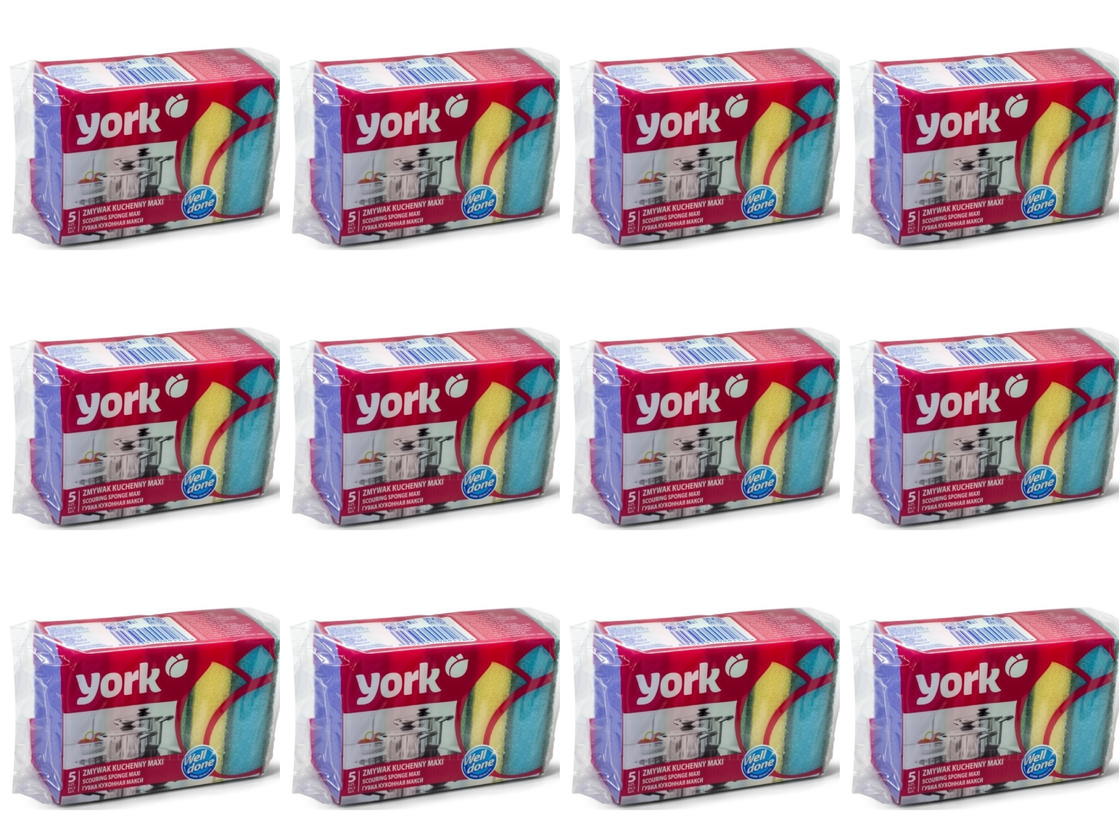 

York Губки для посуды York МАКСИ 5 шт 12 уп