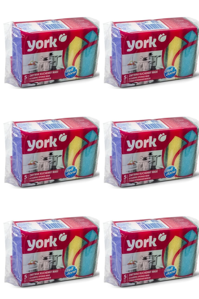 

York Губки для посуды York МАКСИ 5 шт 6 уп