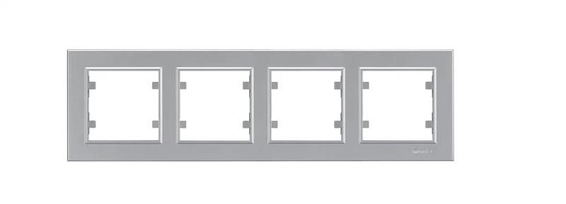 Рамка 4-м Karea горизонт. сереб. Makel 56065704