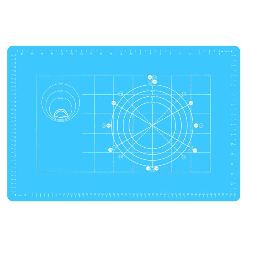 фото Силиконовый коврик для выпечки и раскатывания теста (цвет: синий, размер: 49х39 см) markethot