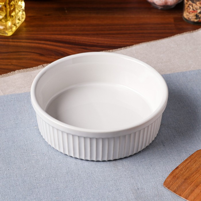 фото Форма для выпечки "классика", белый цвет, 0.6 л, керамика керамика ручной работы