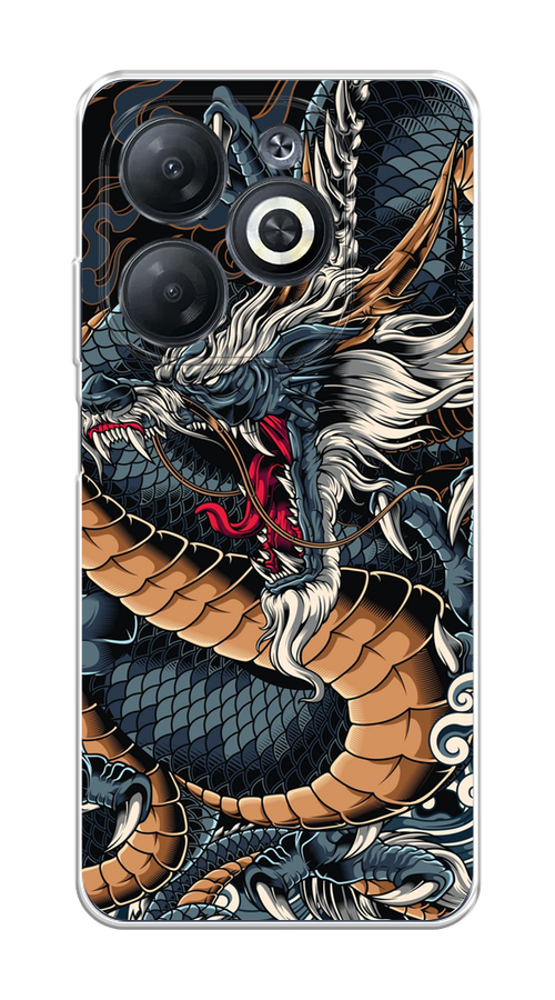 

Чехол на Infinix Smart 8 "Japanese Dragon", Коричневый;черный;синий, 3105150-1