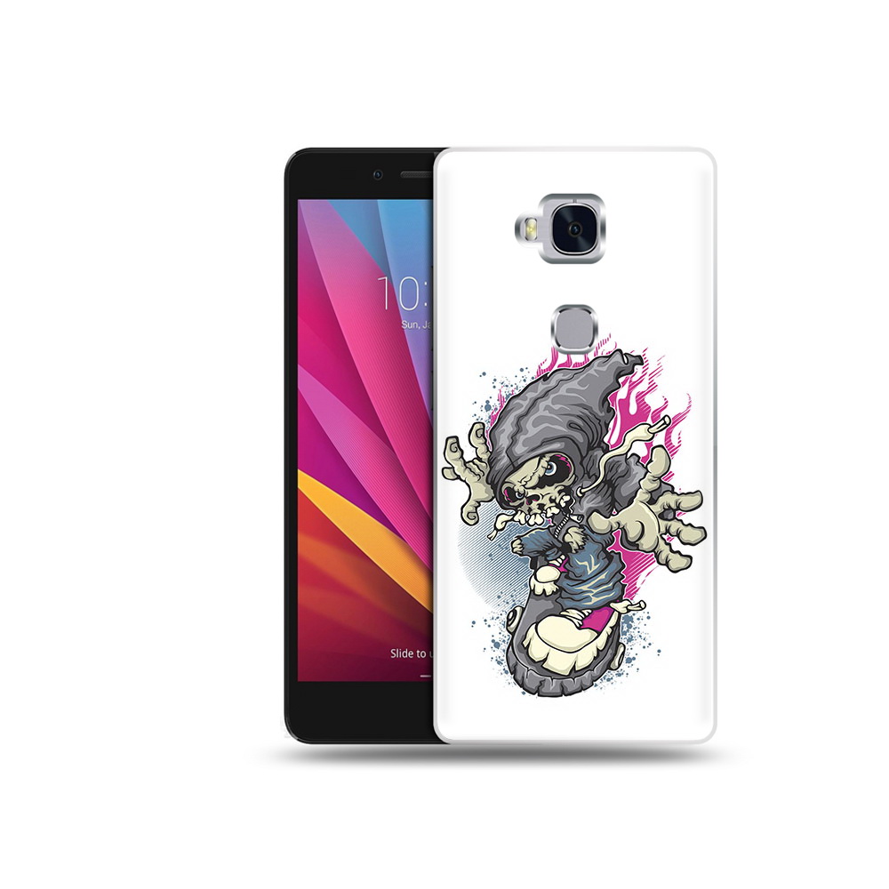 фото Чехол mypads tocco для honor 5x нарисованный скелет на скейт борде (pt24996.45.512)