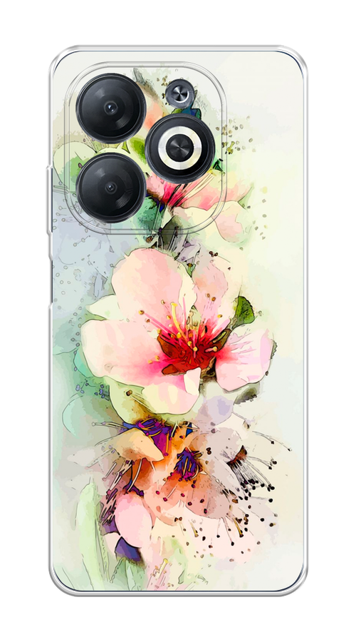 

Чехол на Infinix Smart 8 "Нежные цветы", Зеленый;розовый, 3105150-1