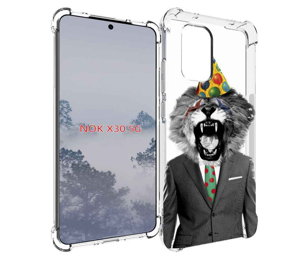 

Чехол MyPads Лев в галстуке для Nokia X30 5G, Tocco