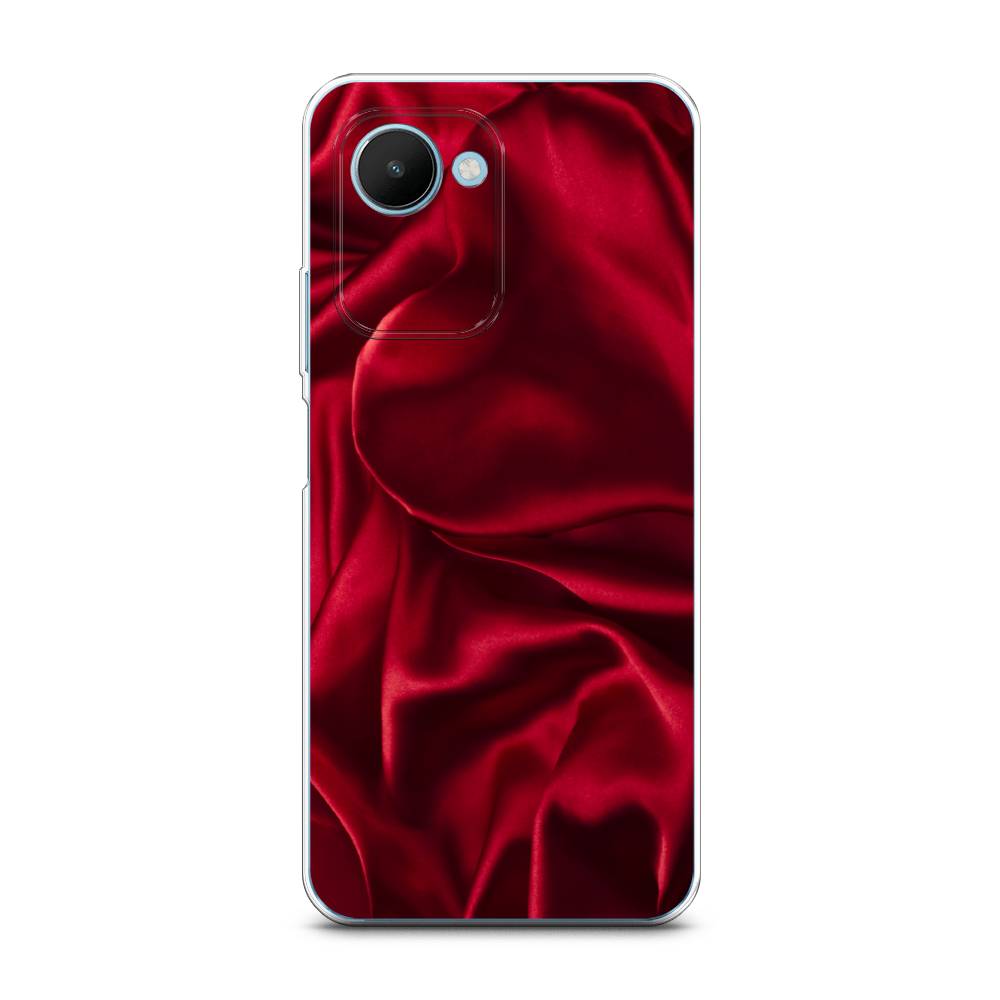 фото Чехол awog для realme c30s 4g "текстура красный шелк"