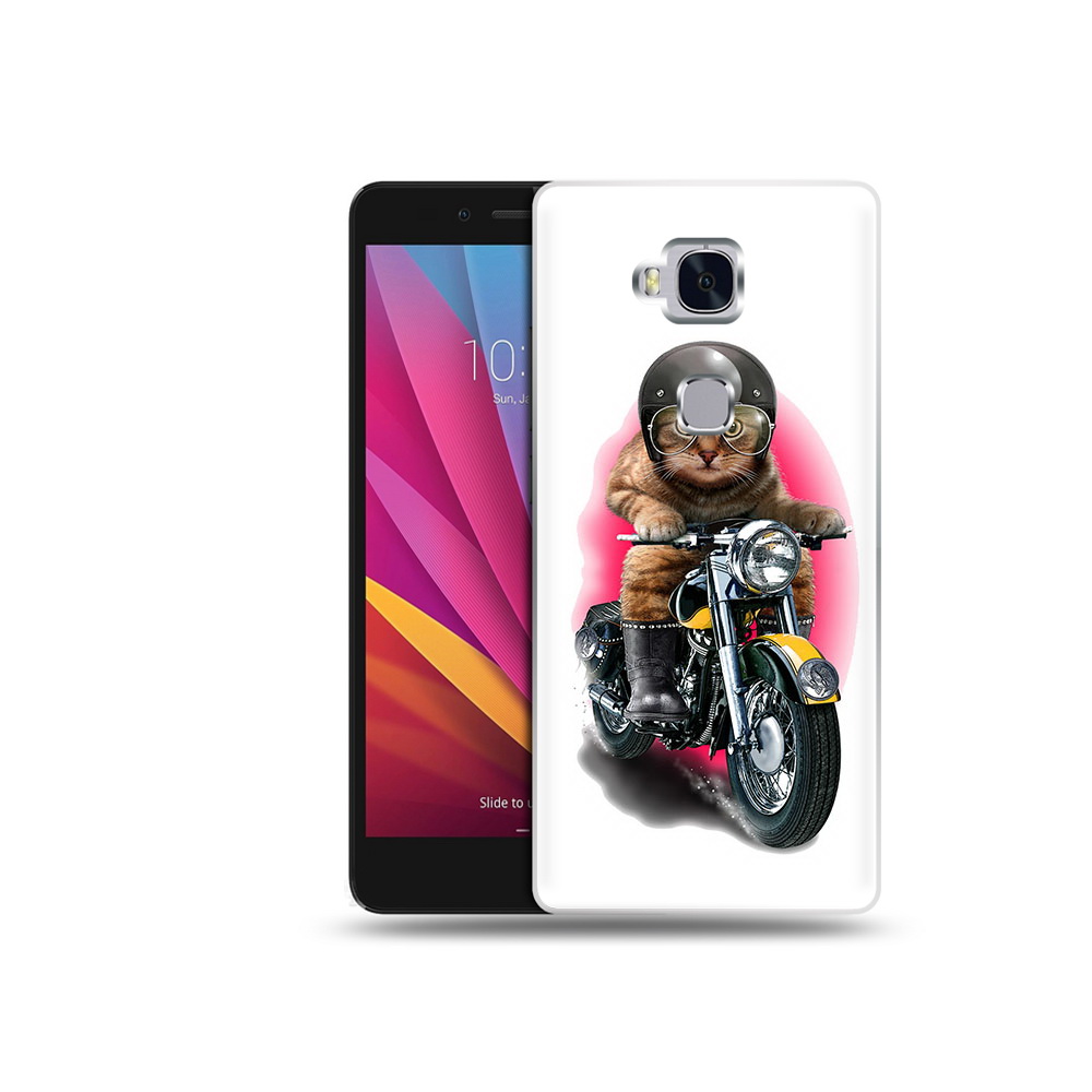 

Чехол MyPads Tocco для Honor 5X мото-кот (PT24996.45.485), Прозрачный, Tocco