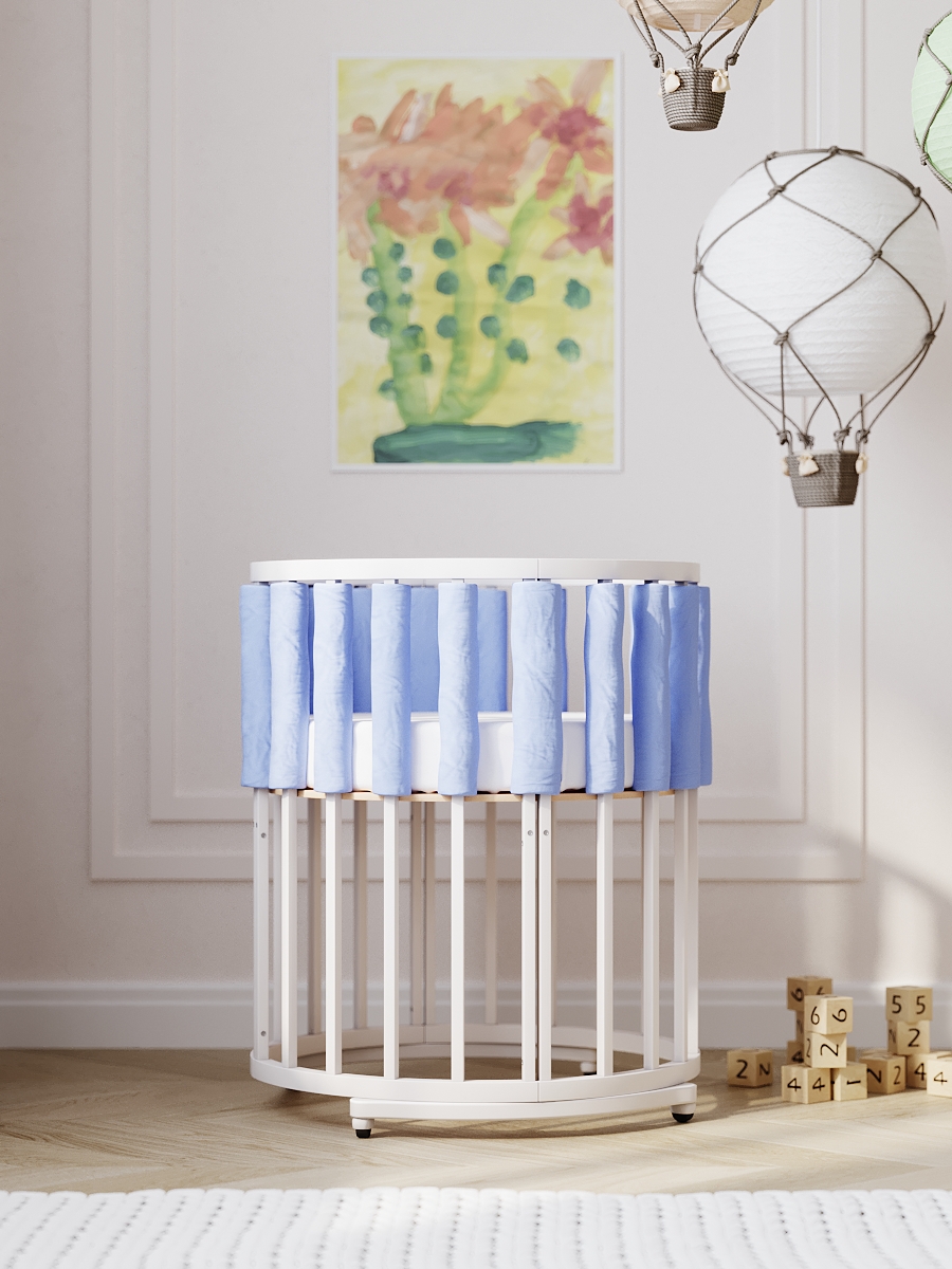 

Комплект мини фенс-бамперов Cloud factory Plain Blue 12 штук голубого цвета, Голубой, mini