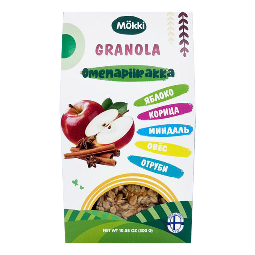

Гранола Mokki Granola Omenapiirakka Яблоко-корица зерновая хрустящая 300 г