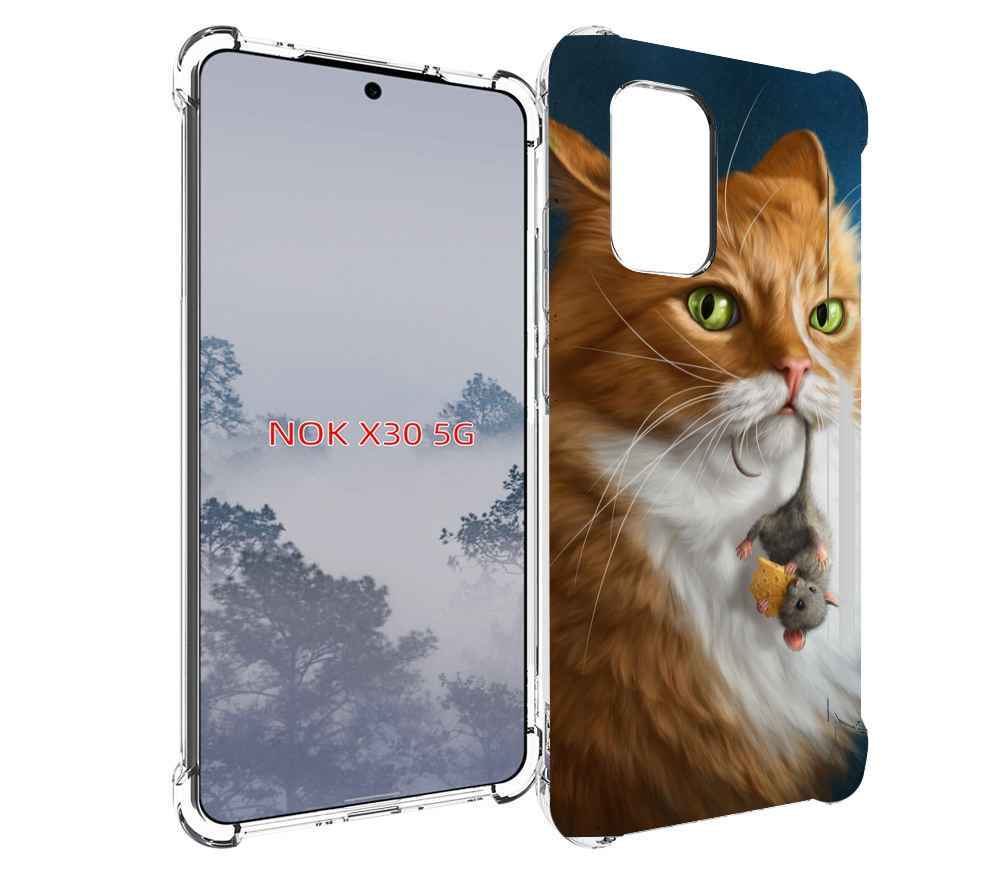 

Чехол MyPads Кот-и-мышь для Nokia X30 5G, Tocco