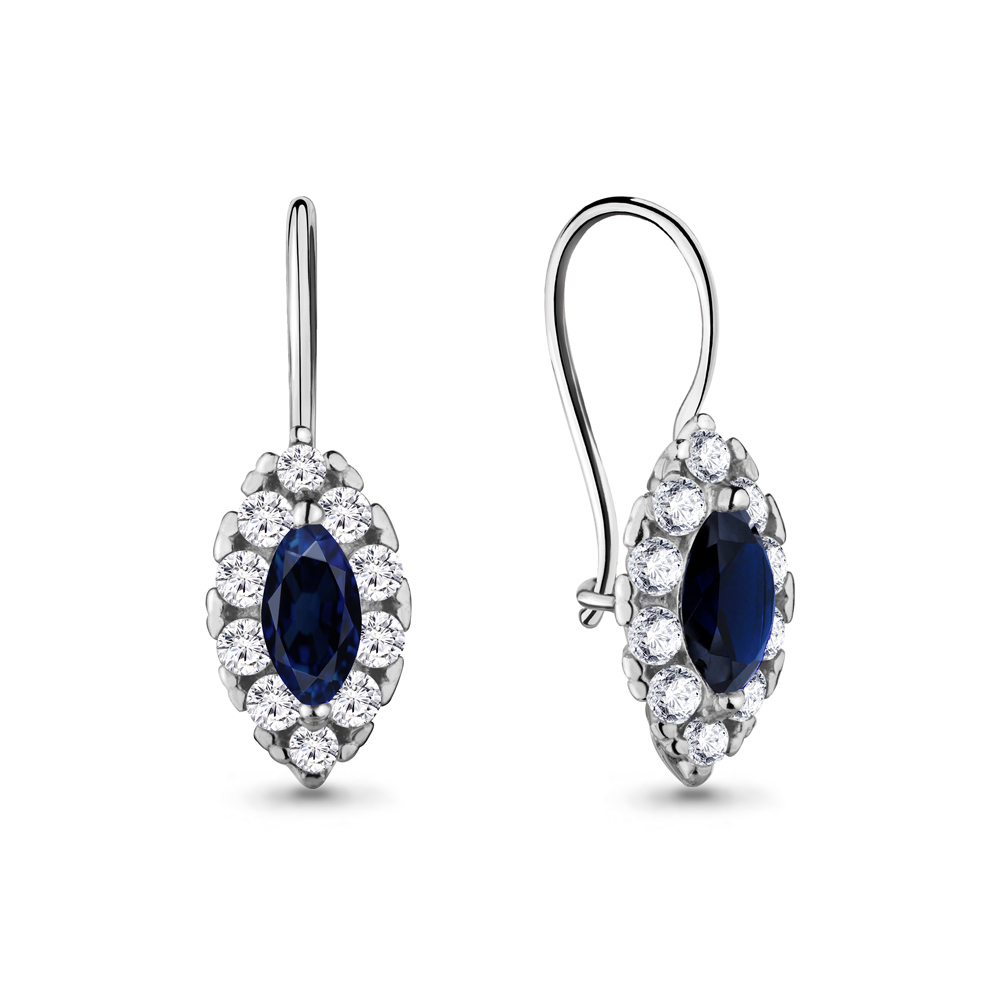 

Серьги из серебра с фианитом Aquamarine 40969Б_925_р, 40969Б_925_р