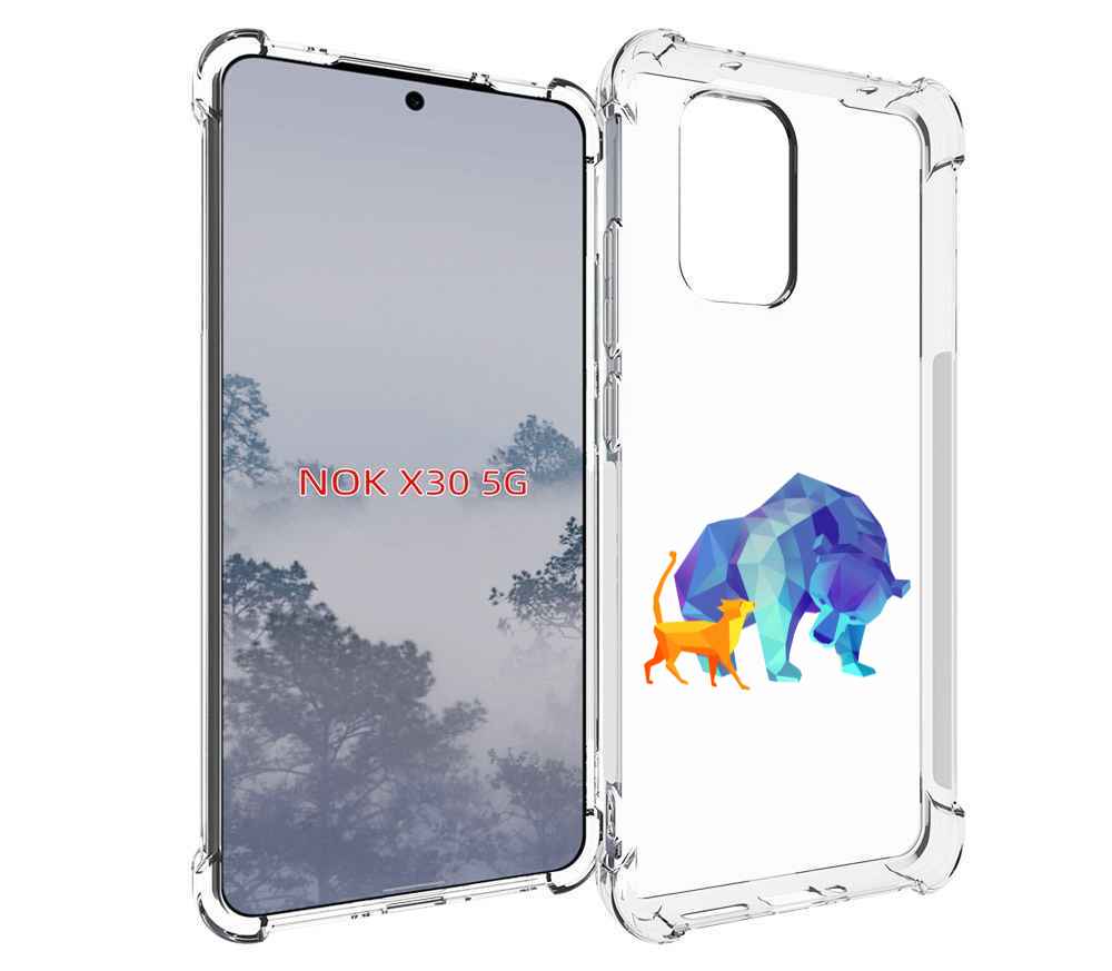 

Чехол MyPads Кот-и-медведь для Nokia X30 5G, Tocco