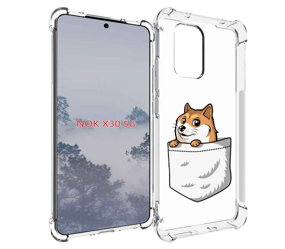 

Чехол MyPads Корги в кармане для Nokia X30 5G, Tocco