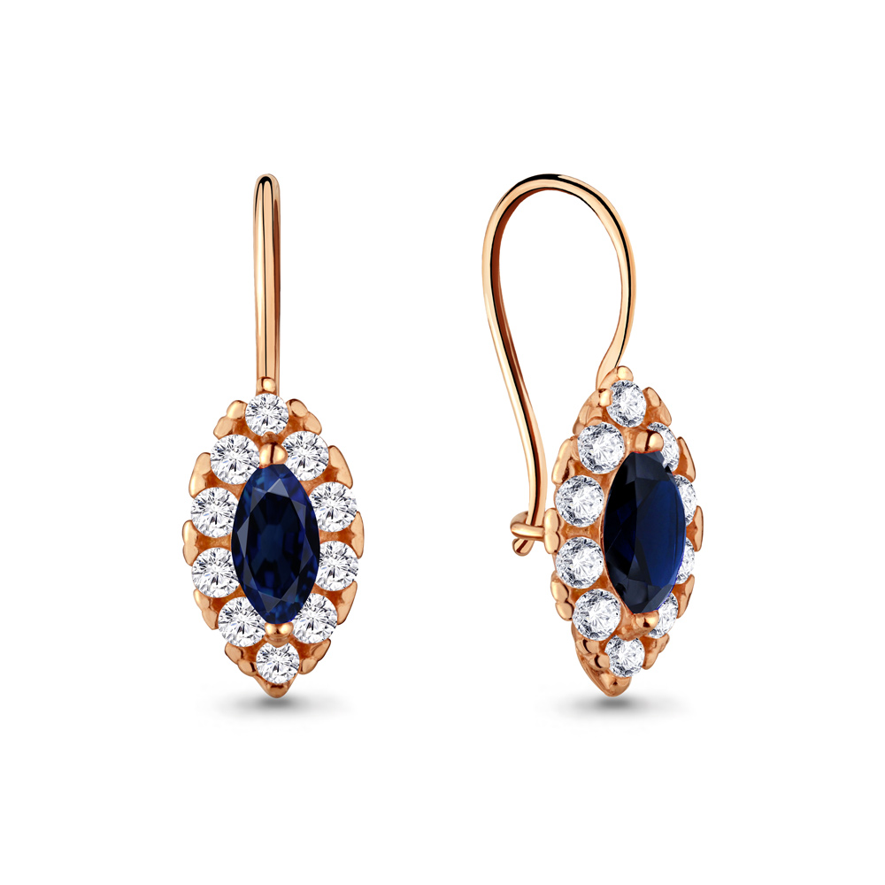 

Серьги из серебра с фианитом Aquamarine 40969Б_925_з, 40969Б_925_з