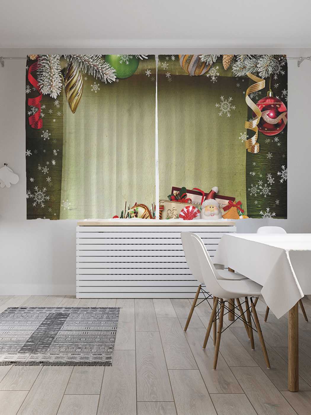 

Шторы JoyArty с фотопечатью "Рождественский коллаж" из сатена, 290х180 см, Рождественский коллаж