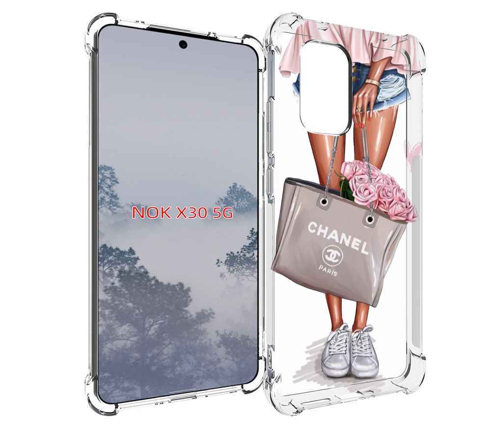 

Чехол MyPads Девушка-с-сумкой женский для Nokia X30 5G, Tocco