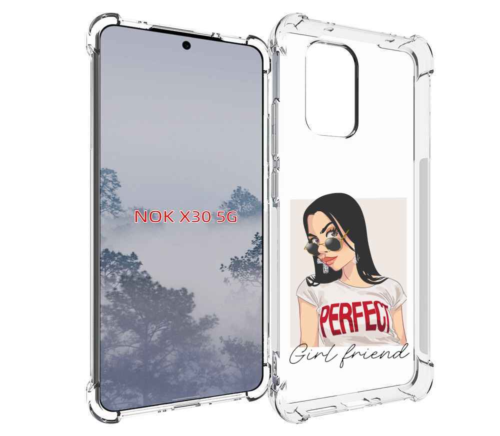 

Чехол MyPads Девушка-с-сережками женский для Nokia X30 5G, Tocco