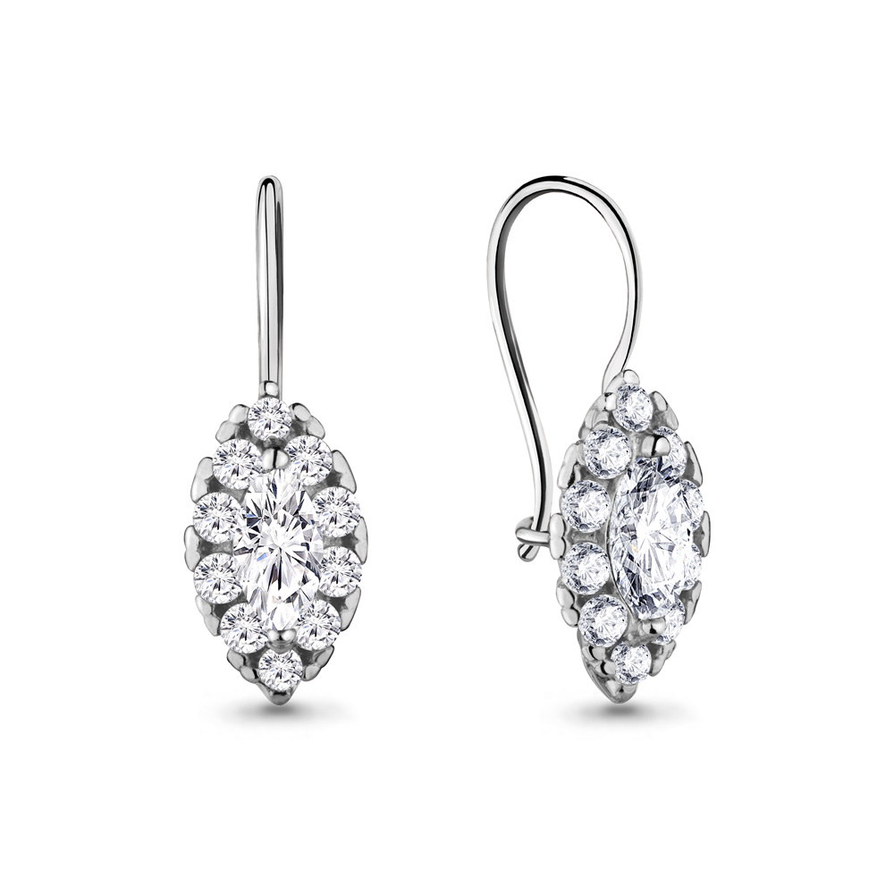 

Серьги из серебра с фианитом Aquamarine 40969А_925_р, 40969А_925_р