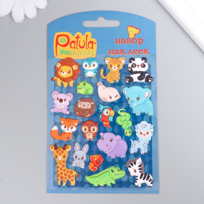 Мягкие наклейки Животные, 9,5х15 см, MP024