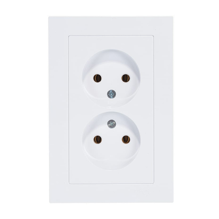 фото Розетка двойная atlasdesign без заземл.16а в сборе базальт se atn001420 systeme electric
