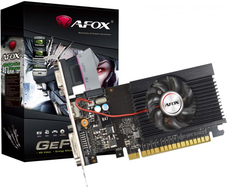 фото Видеокарта afox gt710 2g ddr3 64bit, lp single fan (af710-2048d3l5-v3)