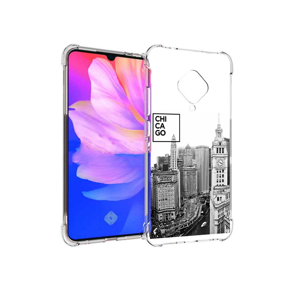 

Чехол MyPads Tocco для Vivo V17 черно белый чикаго (PT147343.378.689), Прозрачный, Tocco
